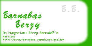 barnabas berzy business card